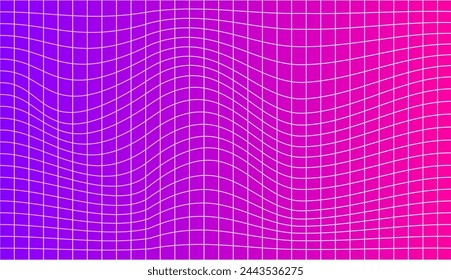 Mesmerizing Pink and Purple Grid with Elegant Wavy White Lines