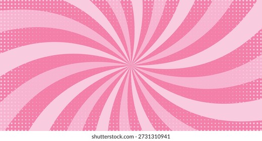 Ein faszinierendes rosafarbenes Spiraldesign mit unterschiedlichen Schattierungen und Rasterpunkten auf einer strukturierten Oberfläche, das einen dynamischen visuellen Effekt erzeugt