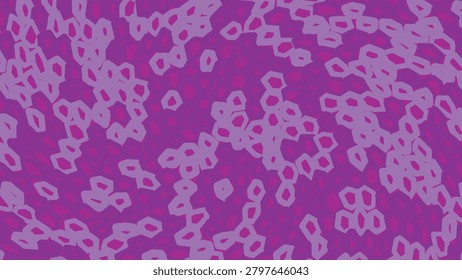 A mesmerizing purple background featuring a multitude of light purple hexagons scattered randomly, creating a dynamic and eye-catching visual effect with a mix of bright and deep purple hues