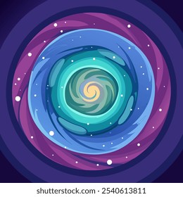 A mesmerizing spiral galaxy illustration, perfect for adding a touch of cosmic wonder to your projects. Use this colorful graphic for space-themed designs, backgrounds, and more.