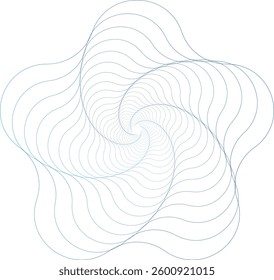 A mesmerizing spiral pattern with flowing lines in shades of blue creates an elegant and dynamic visual experience.