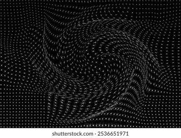 Mesmerizing spiral pattern of vector illustration of a grunge texture outlined in black on a white background