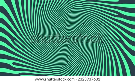 Mesmerizing Spiral Psychedelic Art Vector Hypnotic Pattern Turquoise Abstract Background. Vortex Radial Structure Acid Trip Hallucination Effect Bizarre Abstraction. Optic Illusion Crazy Illustration Stock foto © 
