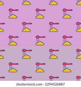 Mesmerizing square tile with a delightful food illustration. Seamless pattern with sugar on light pastel purple background. Design for websites to make them look creative and memorable.