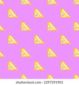 Mesmerizing square tile with a delightful food illustration. Seamless pattern with sandwich on mauve background. Design for a moisture-resistant wrap for shawarma.