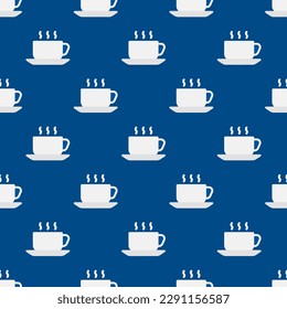 Mesmerizing square tile with an energetic food illustration. Seamless pattern with cup on dark salmon background. Design for a Fourth of July fireworks display.