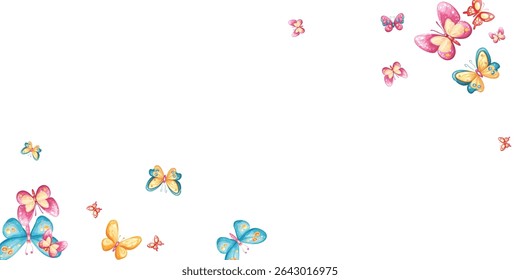 A mesmerizing swarm of orange and yellow butterflies with intricate wing patterns, fluttering gracefully against a white backdrop. Perfect for nature designs,  wallpapers, and artistic projects.