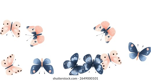 A mesmerizing swarm of orange and yellow butterflies with intricate wing patterns, fluttering gracefully against a white backdrop. Perfect for nature-inspired designs.