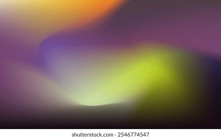 Mesmerizing vector illustration blending soft purples, yellows, and orange hues into a flowing, abstract gradient design. The smooth transitions evoke a sense of depth, energy, and tranquility.