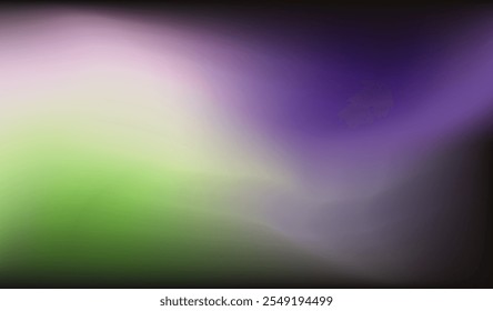 Mesmerizing vector illustration blending soft purples and green hues into a flowing, abstract gradient design. The smooth transitions evoke a sense of depth, energy, and tranquility.