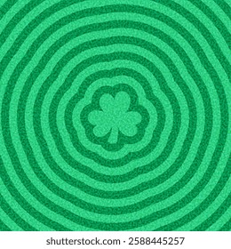 A mesmerizing vector illustration of a shamrock surrounded by textured green ripple patterns, symbolizing luck and Irish heritage.
