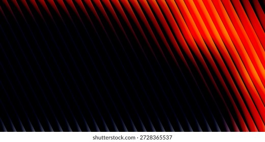 Una representación visual hipnotizante de las ondas de sonido con un fondo negro y un gradiente de tonos naranja y rojo que evocan una sensación de energía dinámica y movimiento