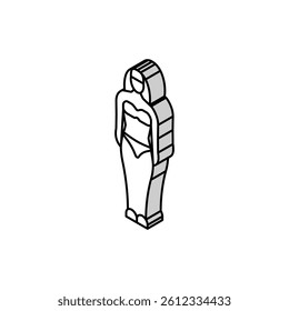 mesomorph female body type isometric icon vector. mesomorph female body type sign. isolated symbol illustration