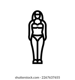 mesomorph female body type line icon vector. mesomorph female body type sign. isolated contour symbol black illustration