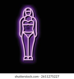 mesomorph female body type neon light sign vector. mesomorph female body type illustration