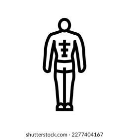 mesomorph männlichen Körper Typ Linie Symbol Vektorgrafik. mesomorph männliche Körperart Zeichen. isoliertes Kontursymbol