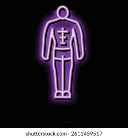 mesomorph male body type neon light sign vector. mesomorph male body type illustration