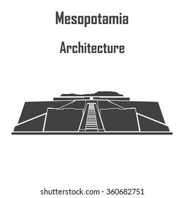 Mesopotamia Architecture, Ziggurat Icon Vector.