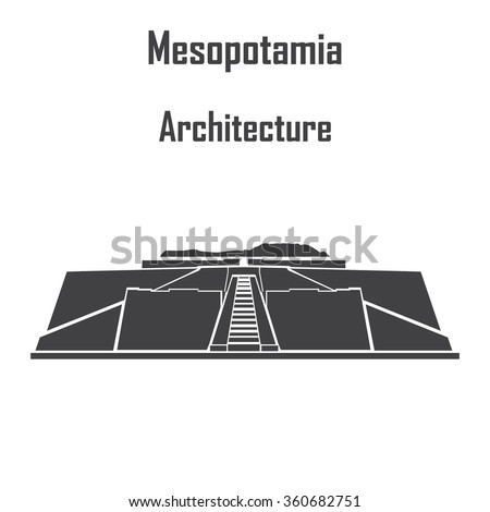 Mesopotamia architecture, ziggurat icon vector.