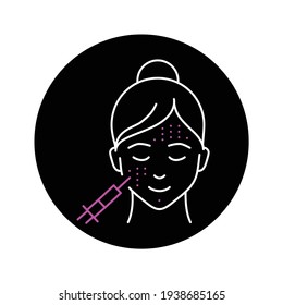 Mesotherapy face color line icon. Skin care. SPA, Cosmetic procedures. Pictogram for web page, mobile app, promo. UI UX GUI design element. Editable stroke.