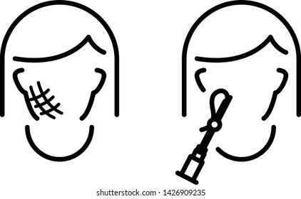 Mesotherapy icon, medical procedure, vector illustration.