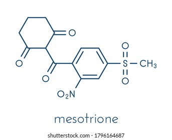Mesotrione herbicide molecule. Skeletal formula.