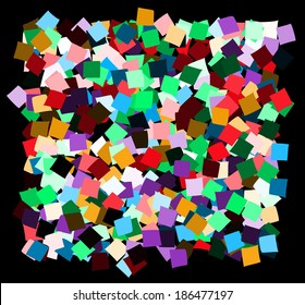 mess of the color deformed squares on the black background