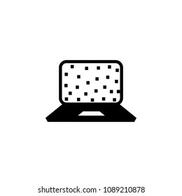 Mess in desktop computer icon. Simple element illustration. Mess in desktop computer symbol design from mess collection. Can be used in web and mobile on white background