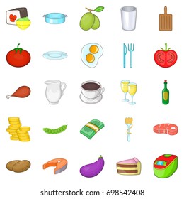 Mess icons set. Cartoon set of 25 mess vector icons for web isolated on white background