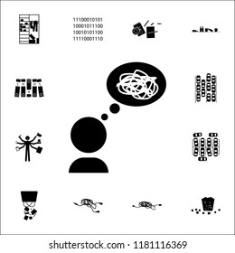 Mess In Thoughts Icon. Chaos Icons Universal Set For Web And Mobile