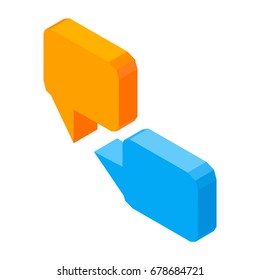 Message 3D business icons vector colorful illustration isolated on white.