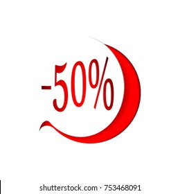 The message about the discount. Cut in paper.