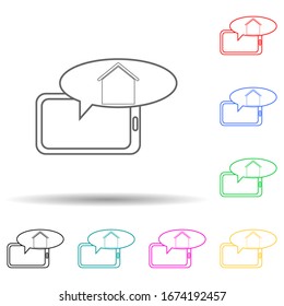message about the house on the tablet multi color style icon. Simple thin line, outline vector of web icons for ui and ux, website or mobile application