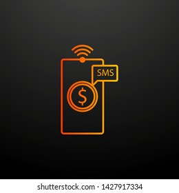 message about the receipt of money in mobile banking nolan icon. Elements of mobile banking set. Simple icon for websites, web design, mobile app, info graphics