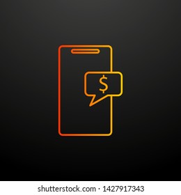 message about the receipt of money in mobile banking nolan icon. Elements of mobile banking set. Simple icon for websites, web design, mobile app, info graphics