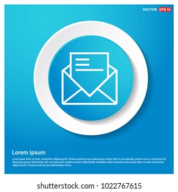 message Abstract Blue Web Sticker Button