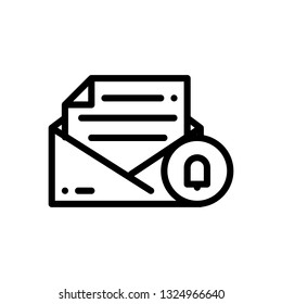 message alert icon, outline black style