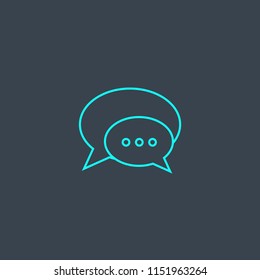 message app concept blue line icon. Simple thin element on dark background. message app concept outline symbol design from message set. Can be used for web and mobile UI/UX