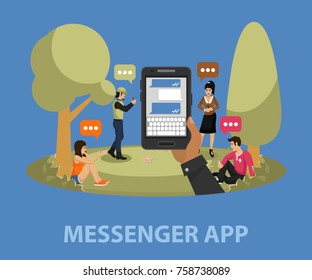 Message app flat concept. Vector illustration. Element template for design.