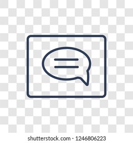 message app icon. Trendy linear message app logo concept on transparent background from General collection