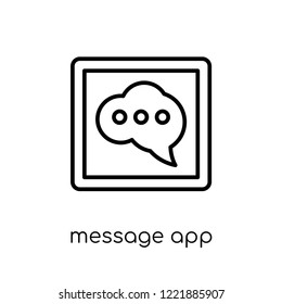 message app icon. Trendy modern flat linear vector message app icon on white background from thin line General collection, editable outline stroke vector illustration