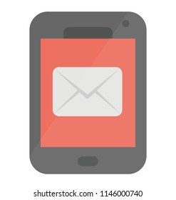 Message appearing on mobile screen presents mobile message concept