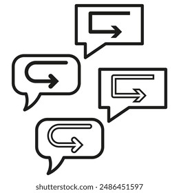 Message arrow icons. Speech bubble vector. Communication symbol.