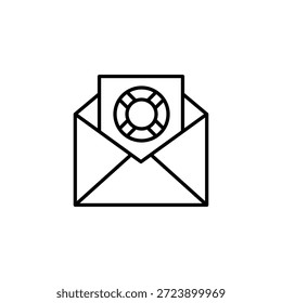 Message With Assistance Emblem Sent In Email Correspondence