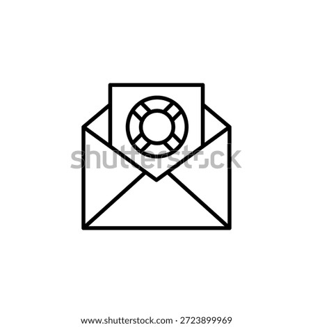 Message With Assistance Emblem Sent In Email Correspondence