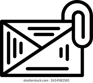 Message Attachments Line Vector Icon Design