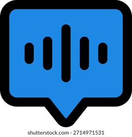 Icono de Vector de audio de mensaje en estilo moderno, comunicación de nota de voz e ilustración de mensaje de audio. Icono de línea llena