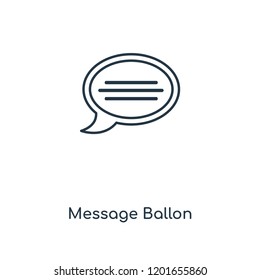 Message Ballon concept line icon. Linear Message Ballon concept outline symbol design. This simple element illustration can be used for web and mobile UI/UX.