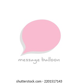 Message ballon pink and text.eps