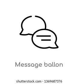 message ballon vector line icon. Simple element illustration. message ballon outline icon from ultimate glyphicons concept. Can be used for web and mobile